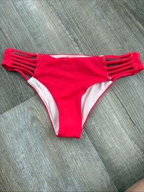 Red Strappy Bikini Bottom